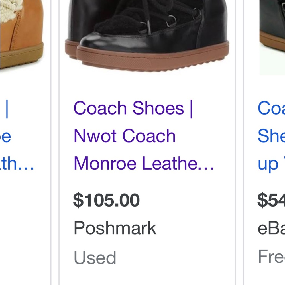 Coach child snow boots. Size 6M black